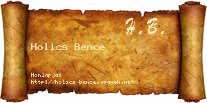 Holics Bence névjegykártya